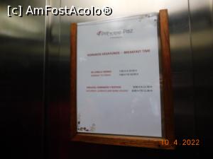 [P30] Hotel Principe Paz, în lift, programul de MD » foto by irinad
 - 
<span class="allrVoted glyphicon glyphicon-heart hidden" id="av1299040"></span>
<a class="m-l-10 hidden" id="sv1299040" onclick="voting_Foto_DelVot(,1299040,1036)" role="button">șterge vot <span class="glyphicon glyphicon-remove"></span></a>
<a id="v91299040" class=" c-red"  onclick="voting_Foto_SetVot(1299040)" role="button"><span class="glyphicon glyphicon-heart-empty"></span> <b>LIKE</b> = Votează poza</a> <img class="hidden"  id="f1299040W9" src="/imagini/loader.gif" border="0" /><span class="AjErrMes hidden" id="e1299040ErM"></span>
