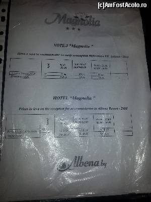 [P01] Tarife Hotel Magnolia » foto by djmario2001
 - 
<span class="allrVoted glyphicon glyphicon-heart hidden" id="av597719"></span>
<a class="m-l-10 hidden" id="sv597719" onclick="voting_Foto_DelVot(,597719,1853)" role="button">șterge vot <span class="glyphicon glyphicon-remove"></span></a>
<a id="v9597719" class=" c-red"  onclick="voting_Foto_SetVot(597719)" role="button"><span class="glyphicon glyphicon-heart-empty"></span> <b>LIKE</b> = Votează poza</a> <img class="hidden"  id="f597719W9" src="/imagini/loader.gif" border="0" /><span class="AjErrMes hidden" id="e597719ErM"></span>