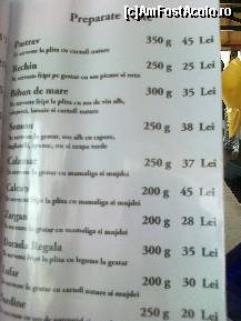 [P17] preturi la preparatele din peste; bun si proaspat; preturile erau cu tot cu garnitura » foto by Chloe
 - 
<span class="allrVoted glyphicon glyphicon-heart hidden" id="av222865"></span>
<a class="m-l-10 hidden" id="sv222865" onclick="voting_Foto_DelVot(,222865,6652)" role="button">șterge vot <span class="glyphicon glyphicon-remove"></span></a>
<a id="v9222865" class=" c-red"  onclick="voting_Foto_SetVot(222865)" role="button"><span class="glyphicon glyphicon-heart-empty"></span> <b>LIKE</b> = Votează poza</a> <img class="hidden"  id="f222865W9" src="/imagini/loader.gif" border="0" /><span class="AjErrMes hidden" id="e222865ErM"></span>